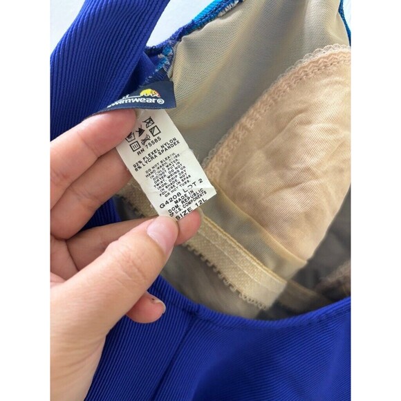 Garbar Women's light blue and royal blue  Swimsuit Size 12L - Picture 8 of 10